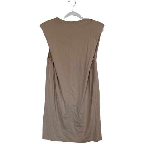 ARITZIA Babaton Shoulder Pad Cotton Mini Dress Olive Beige Size Small Minimalist - Picture 3 of 8